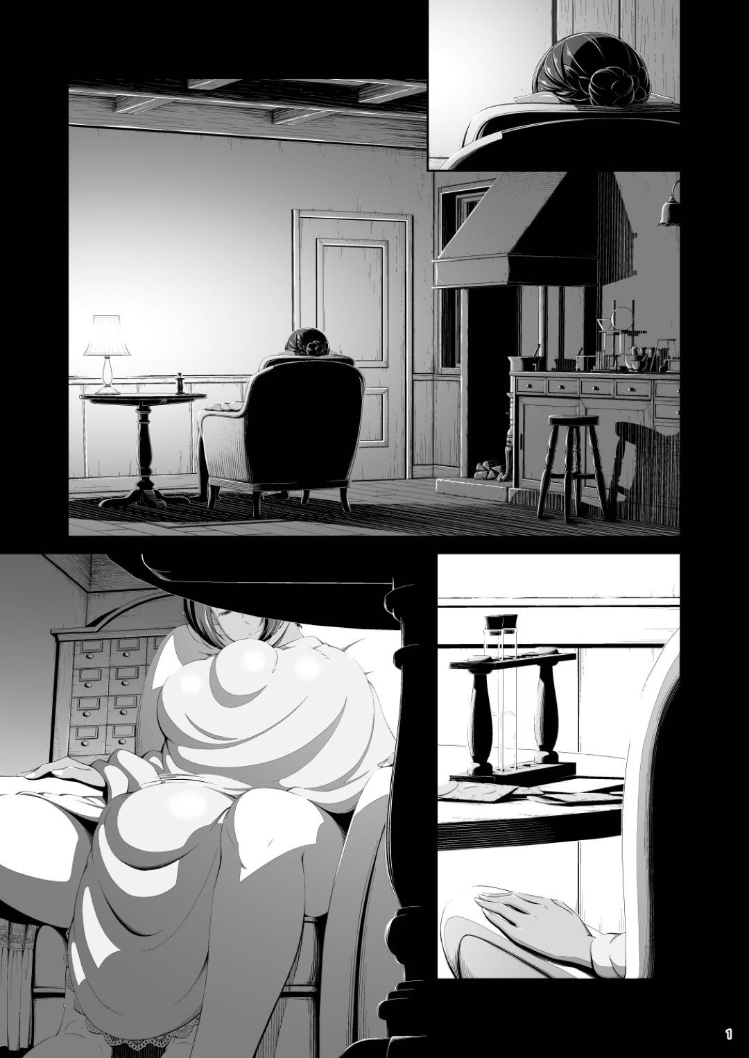 【エロ漫画】エルフがセックスしているとこを目撃したショタは部屋へ連れ込まれ精液を搾り取られる【うさぎのまえば】