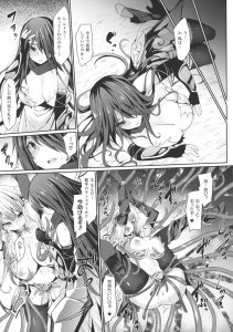 【エロ漫画】触手つき甲冑のお姉さんが犯される！触手に乳首を弄ばれ、敵に挿入されてあひあひイッちゃう！【冬翁】