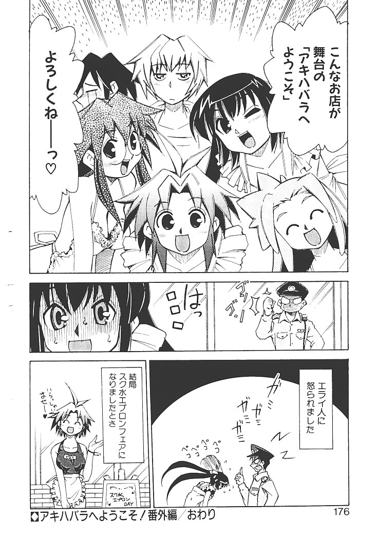 【エロ漫画】衣装あわせをするお姉さん…ウエイトレス衣装がエスカレートしていくと裸でエプロン姿で過激になっちゃう【みずきひとし：アキハバラへようこそ】