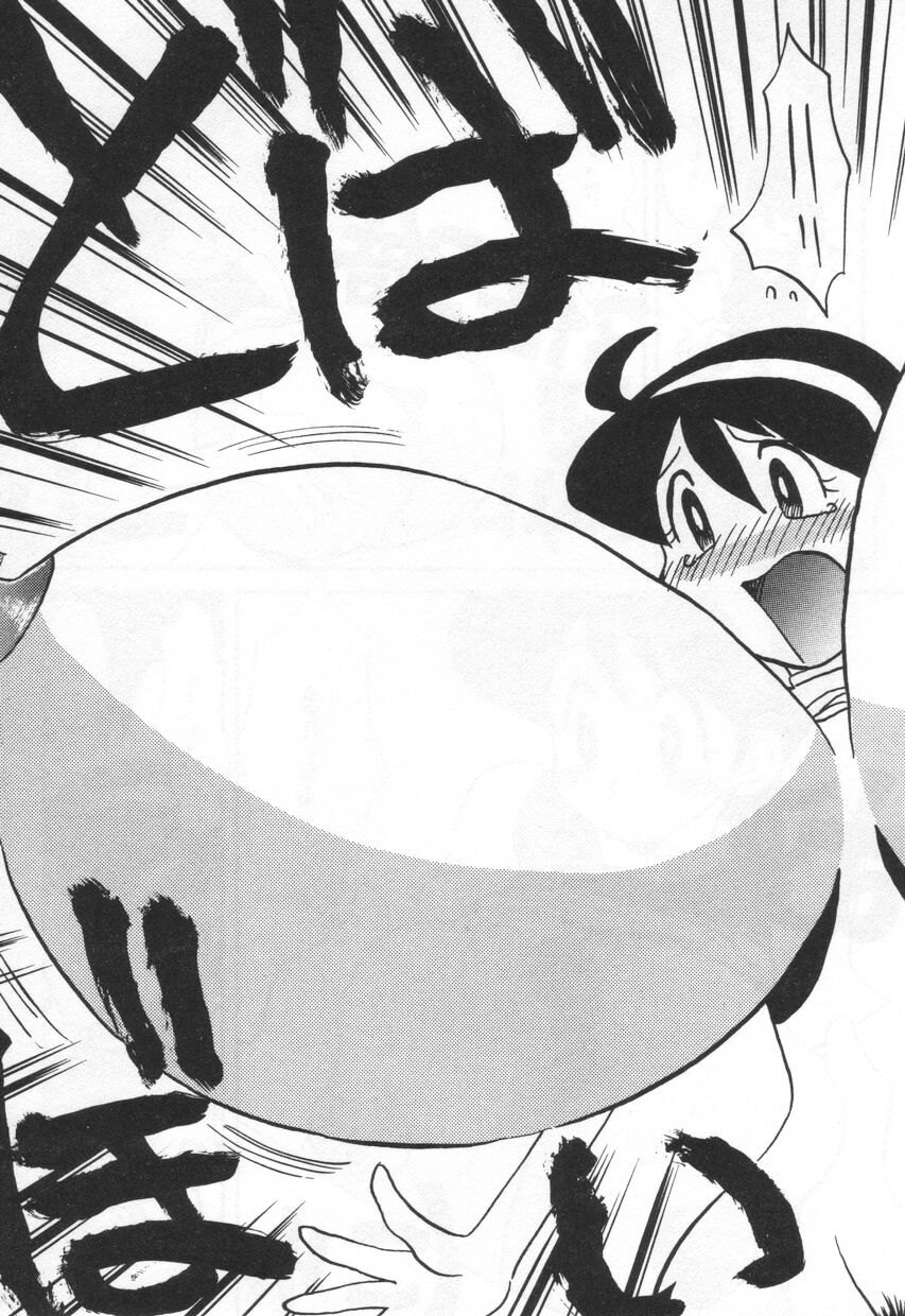 【エロ漫画】キャンディピンを飲んで巨乳になっちゃう淫乱お姉さん…パイズリをして射精しておっぱいがしぼんちゃう【よこやまちちゃ：ふしぎなまりも】