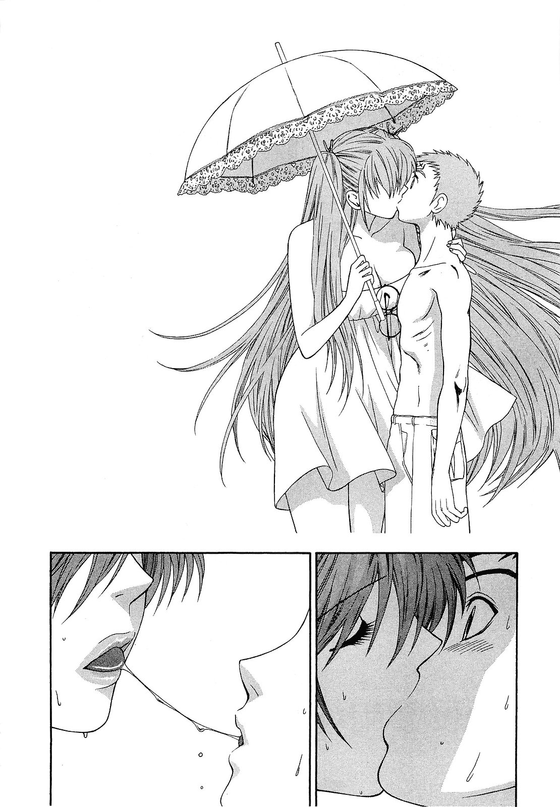 【エロ漫画】秋人殿が大吉を出せば、地上の異変を鎮めるとともに、八咫烏もともに浄化されるはず…死なせるもんか」「俺が守る!!!」と強く決意して彼女を抱きしめる【東鉄神：七祓い★変調】