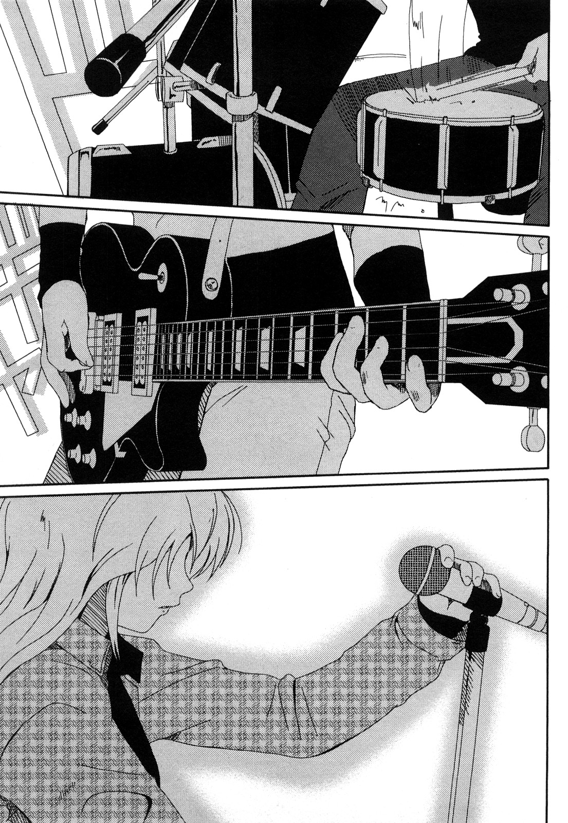 【エロ漫画】コスプレ衣装で誘惑しちゃうバンドガール…乳首舐めやクンニをされてトロ顔で生ハメ中出しいちゃラブセックスしちゃう【椋蔵：Case.4 メロウエロウ】