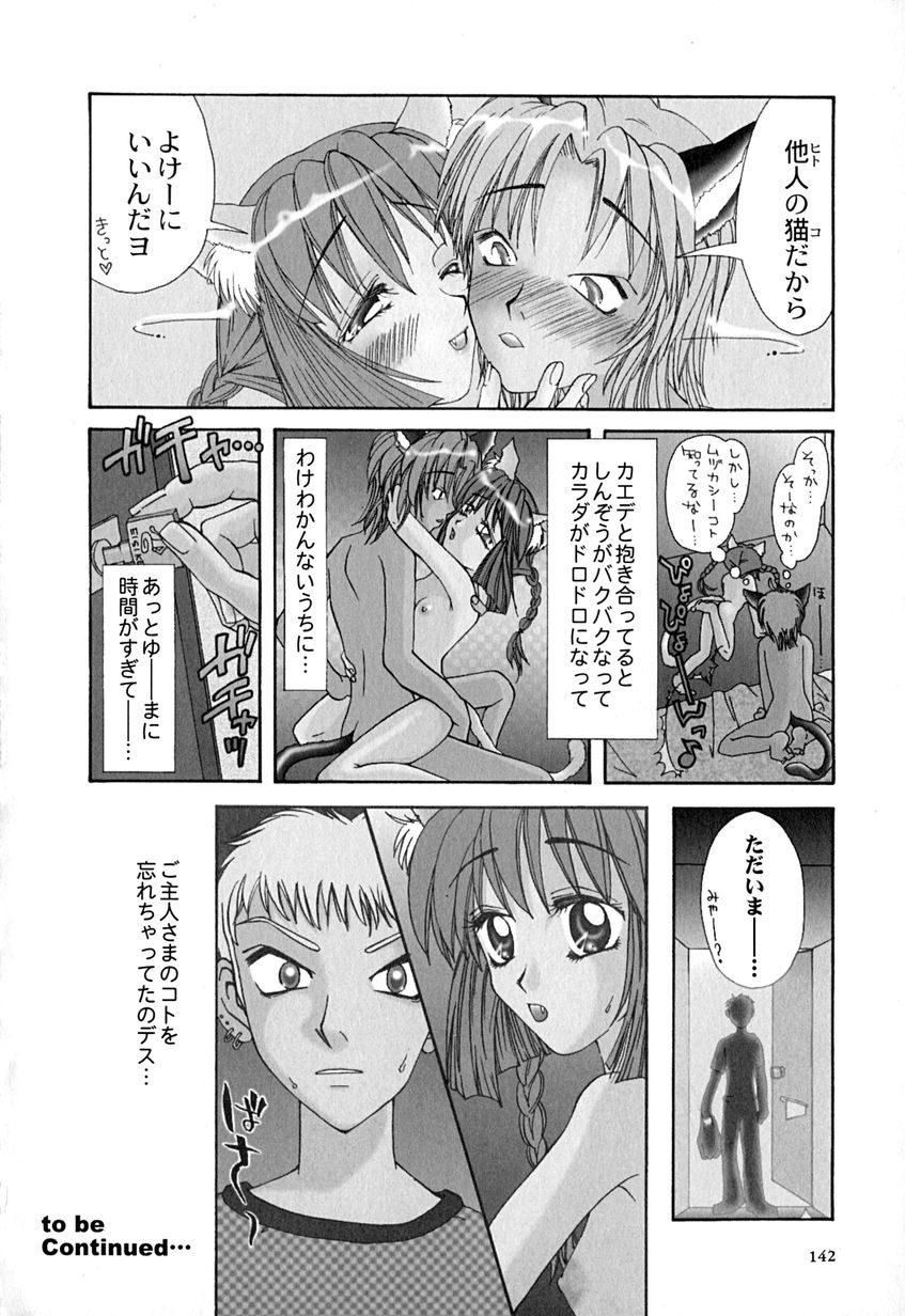 【エロ漫画】ご主人さま不在で３日間他の猫といちゃラブセックスしちゃうねこ娘…騎乗位やバックで生ハメ中出しセックスしちゃう【はにいうさこ：こねこにご用心】