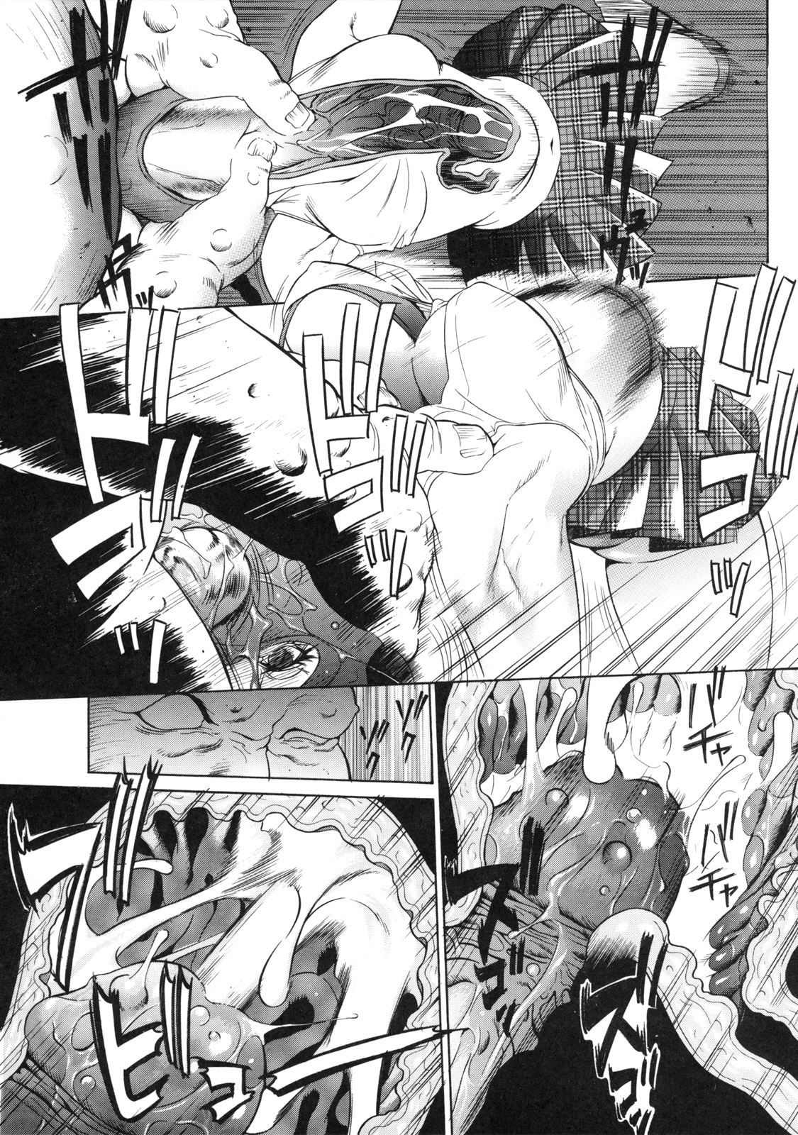 【エロ漫画】キモデブ男に羽交い締めされて拘束されちゃうマスクの女ファイター…強制フェラをされて生ハメ中出しレイプで絶頂イキしちゃう【さいこ：ビリオンファイト】