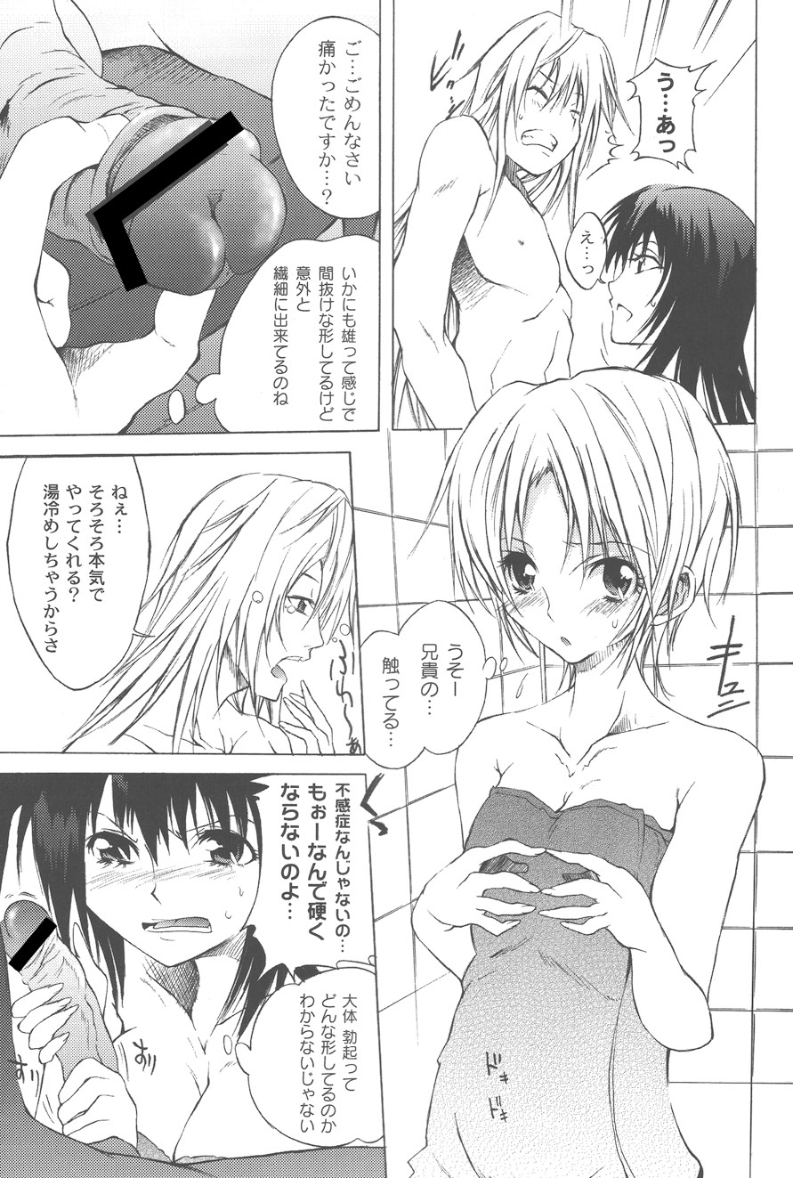 【エロ漫画】お姉さんにを誘惑して弟と一緒にエッチしちゃうお姉さん…フェラをして騎乗位で生ハメ中出し３Pセックスしちゃう【不動乱：三角関係】