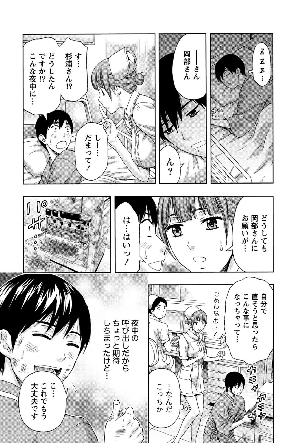 【エロ漫画】気になってる巨乳ナースが居る病院に入院する事になったらいい感じになって告られたからセックスしちゃう【東タイラ：ナース服の脱がせドキ】