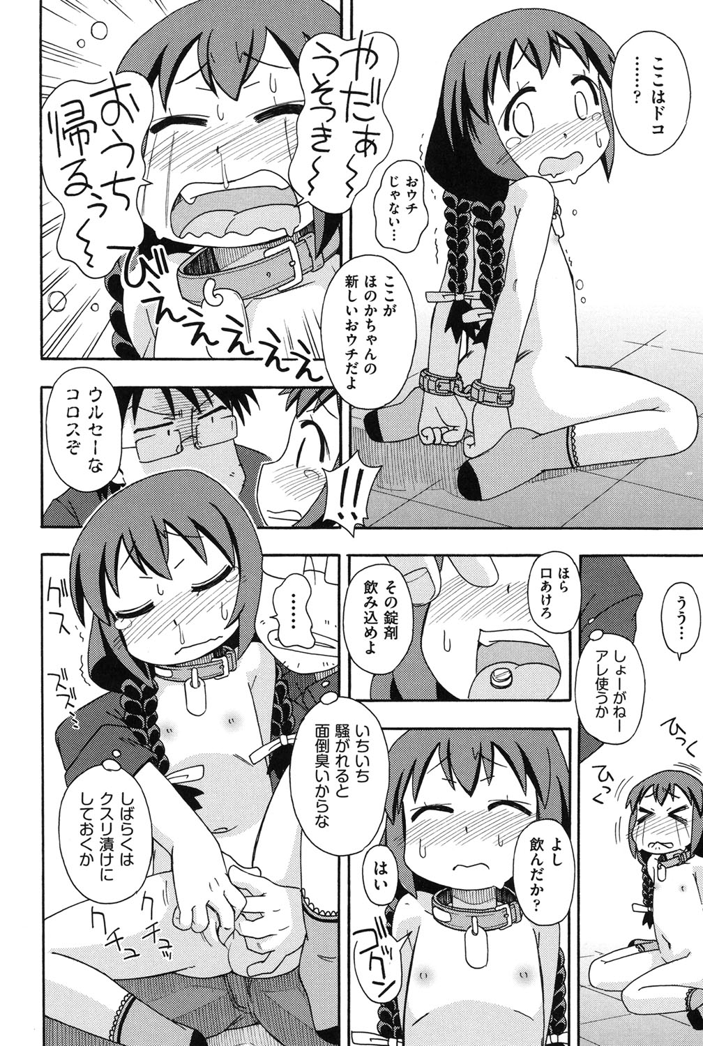 【エロ漫画】男たちに誘拐されて拘束さちゃうロリ少女…緊縛プレイで三角木馬やバイブ責めで生ハメ中出しレイプで性奴隷にされちゃう【みやはらみみかき：ブリーダー】