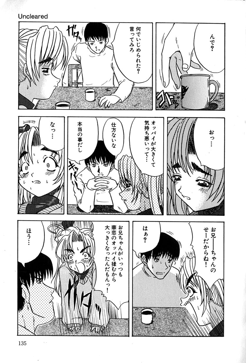 【エロ漫画】巨乳でいじめられたことを兄に相談するも犯されちゃう妹…おっぱい揉みをされて全裸でチンポをしゃぶらされパイズリで射精してザーメンまみれにされちゃう【きしりましろー：Uncleared】