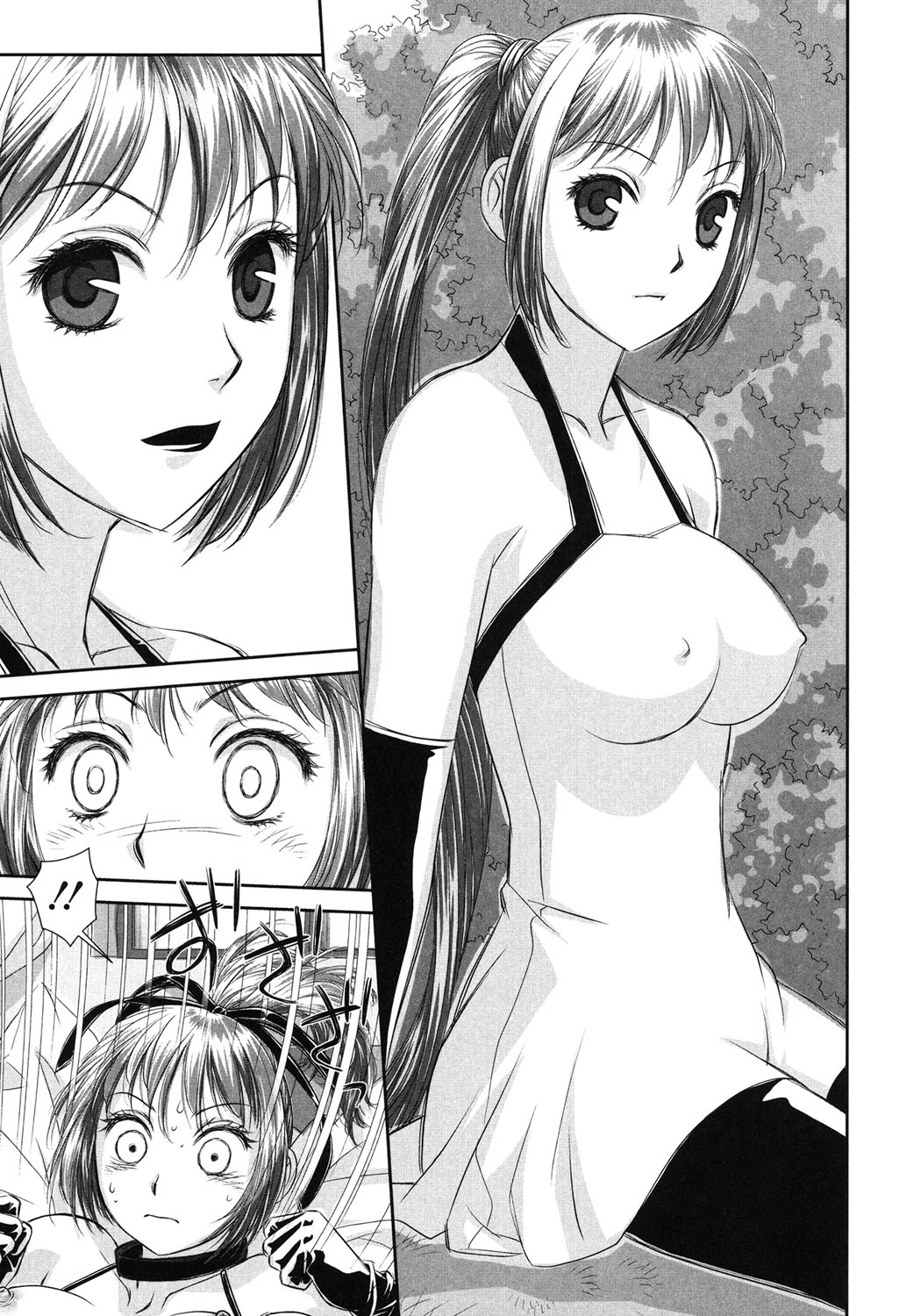 【エロ漫画】拘束されて犯されちゃうふたなりお姉さん…手コキで肥大化して勃起しちゃうチンポで生ハメ中出し3Pセックスしちゃう【唯登詩樹：IVNO3】 9ページ