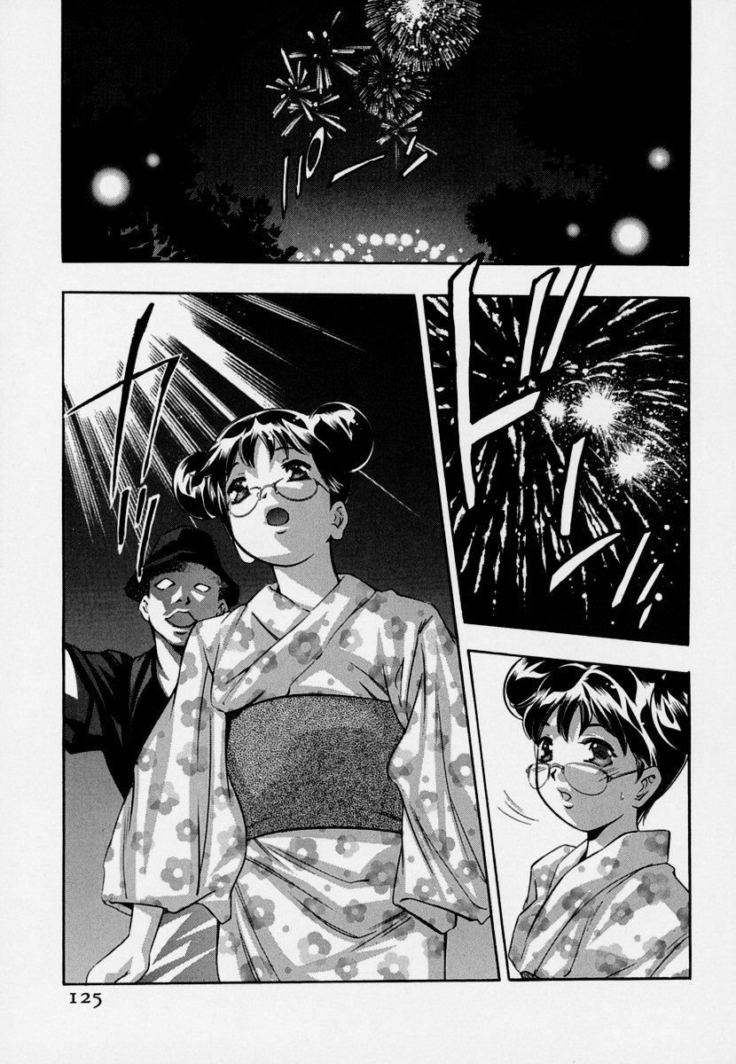 【エロ漫画】花火大会でにぎやかな夜店と打ち上げ花火を楽しむ浴衣姿のお姉さん…人気のない場所へ誘い出され、思わぬ危険に巻き込まれ生ハメ中出しレイプされちゃう【鬼窪浩久：牙の6 花火大会】